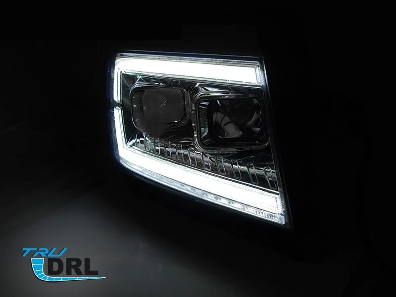 Přední světla VW Crafter II 2017- chrom TUBE LIGHT DRL SEQ