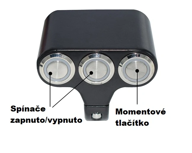 Spínače světel/predátorů/zvukových systémů na motocykl