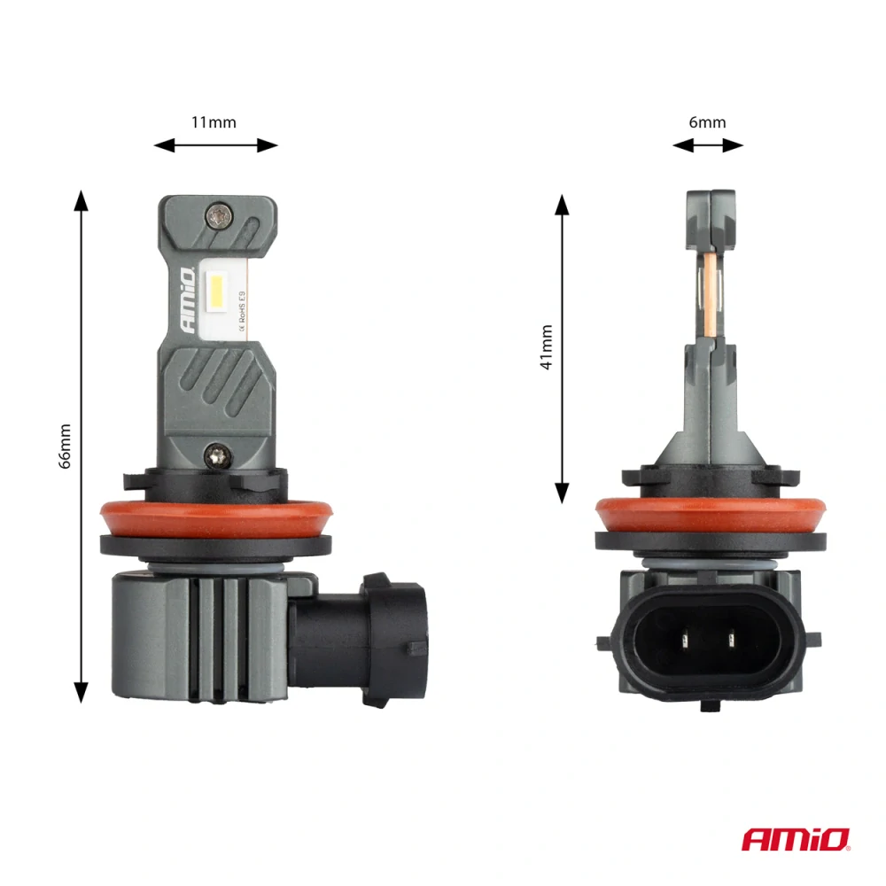 LED žárovky H8 | H9 | H11 | H16 AMIO HYBRID Series CAN-BUS, bílé 6000K | 5600 LM, 2 ks