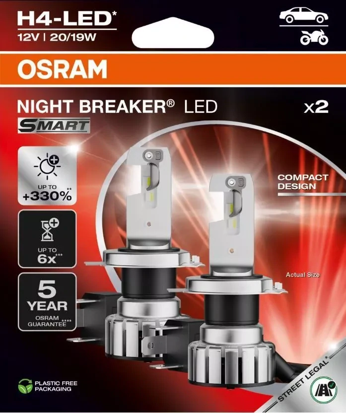 LED žárovky H4 OSRAM Night Breaker LED SMART +330%