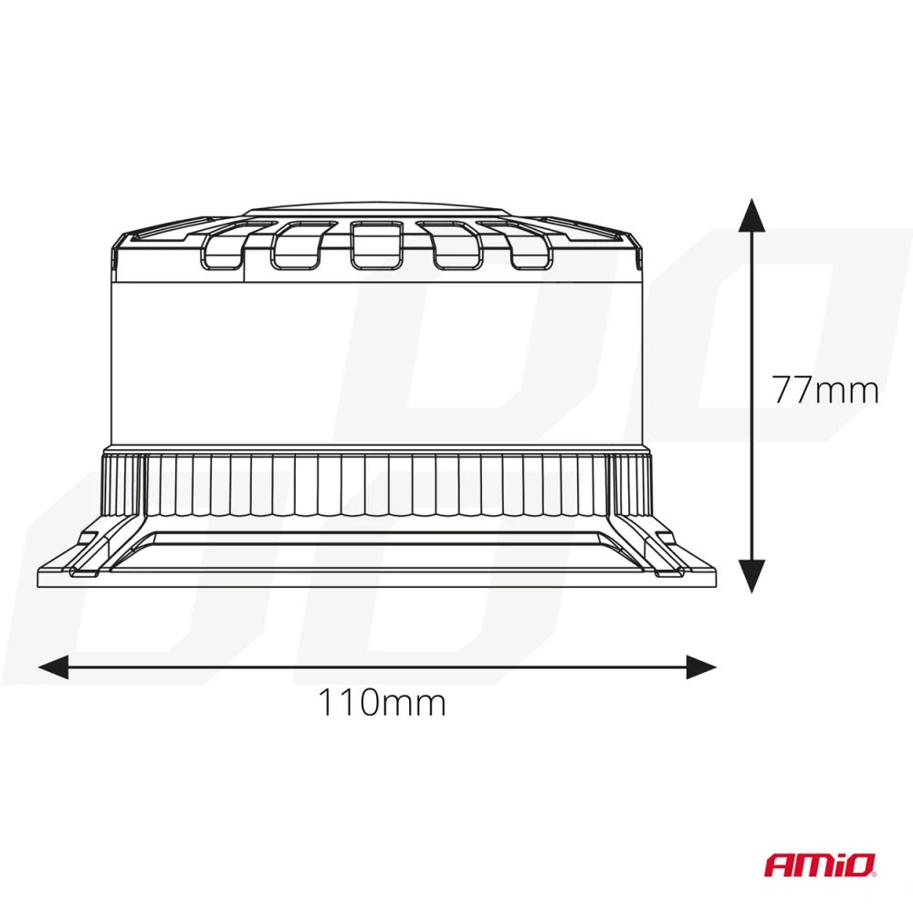 LED výstražný maják W28B 12V 24V AMiO-04106