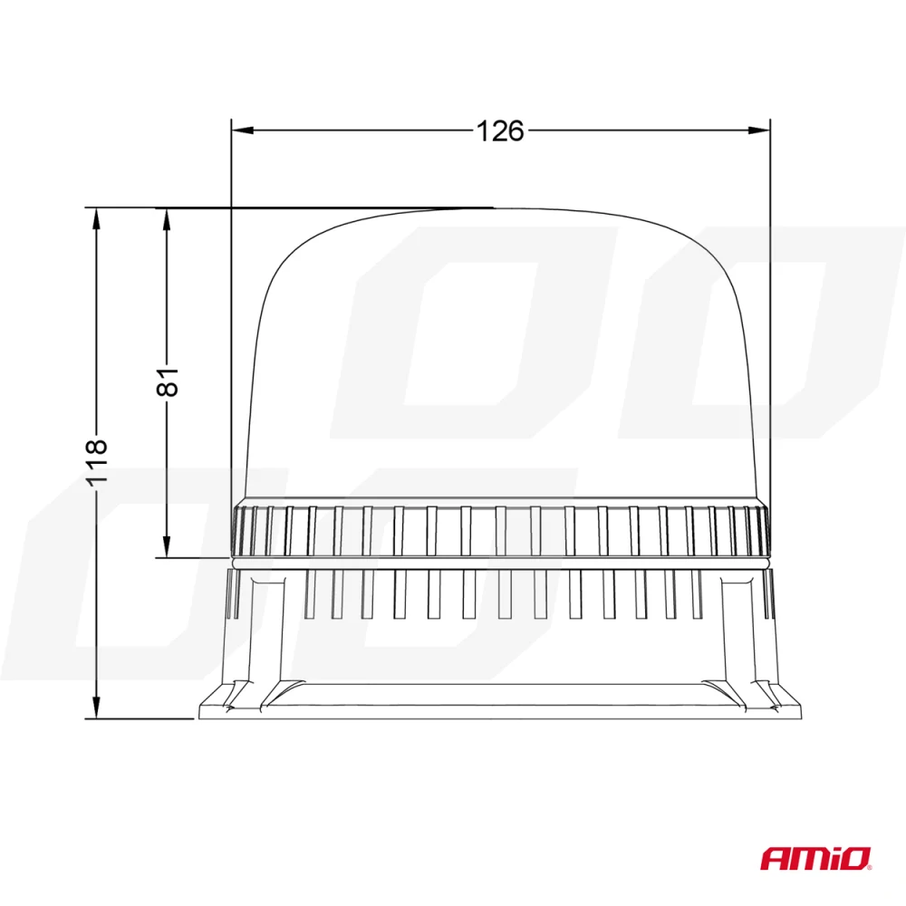 Výstražný maják W25b 3 šrouby R65 R10 24LED 12/24V IP66