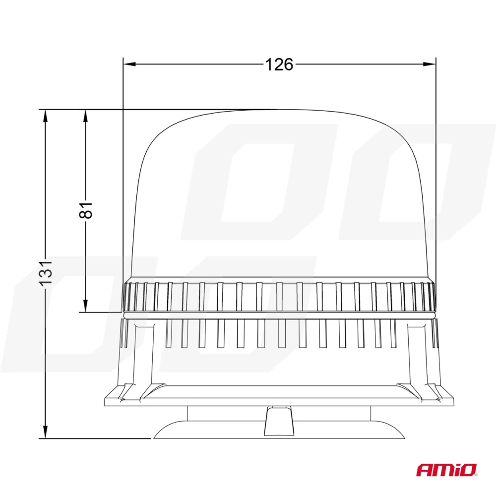 Výstražný maják W25m Magnetický / 3 šrouby R65 R10 24LED 12/24V IP66