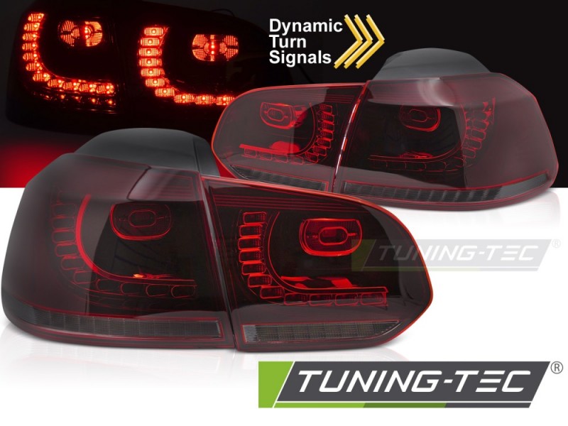 Zadní světla VW GOLF VI 08-13 červené/kouřové LED SEQ