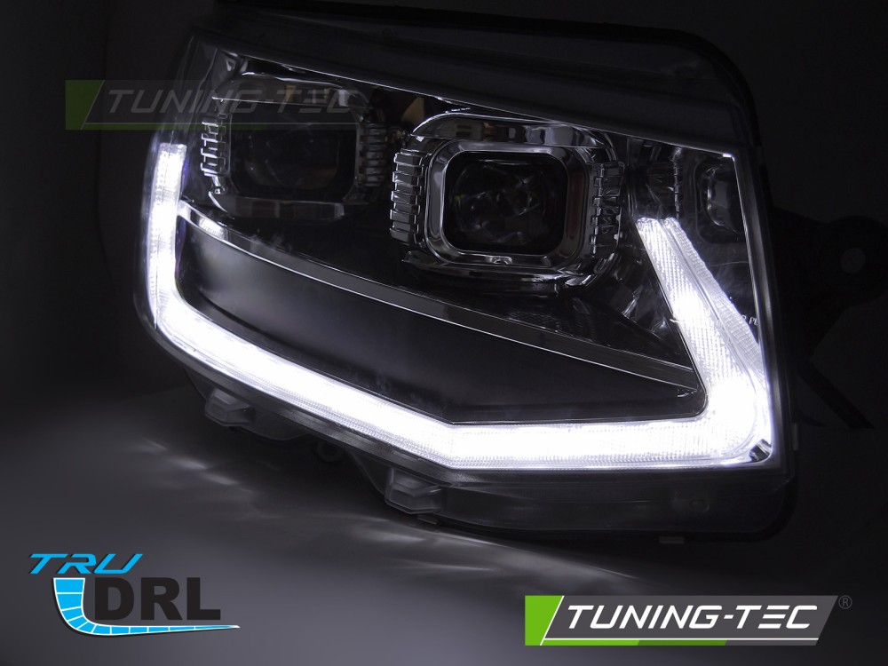 Přední LED TUBE světla CHROMOVÁ DRL SEQ Volkswagen T6 2015-2019