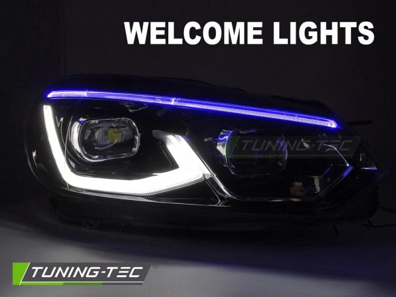 Přední světla, VW Golf 6 2008-2013, FULL LED, černé