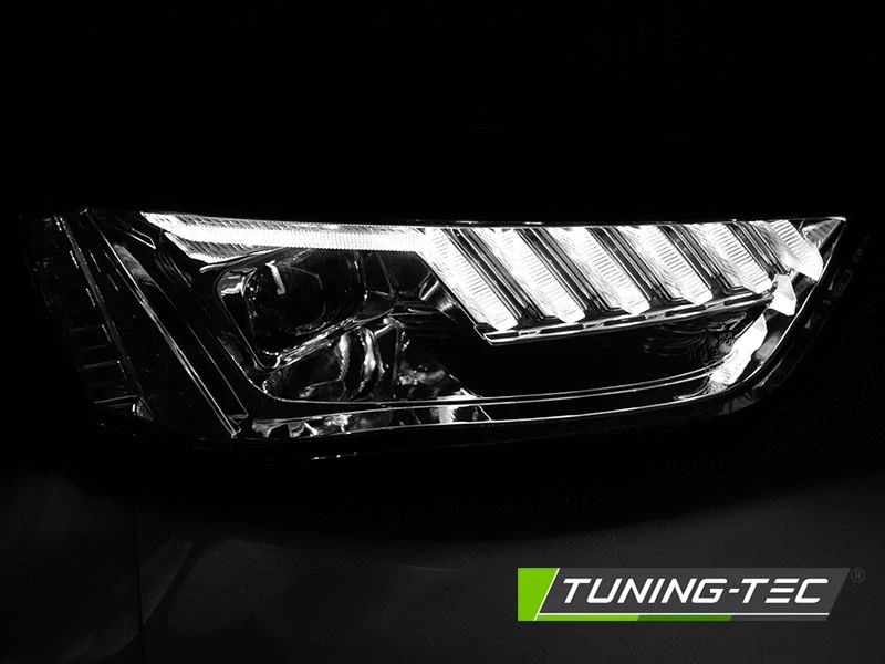 Přední xenonová světla, světlomety, lampy Audi A4, B8, 2012-2015, LED, DRL, SEQ, chromové
