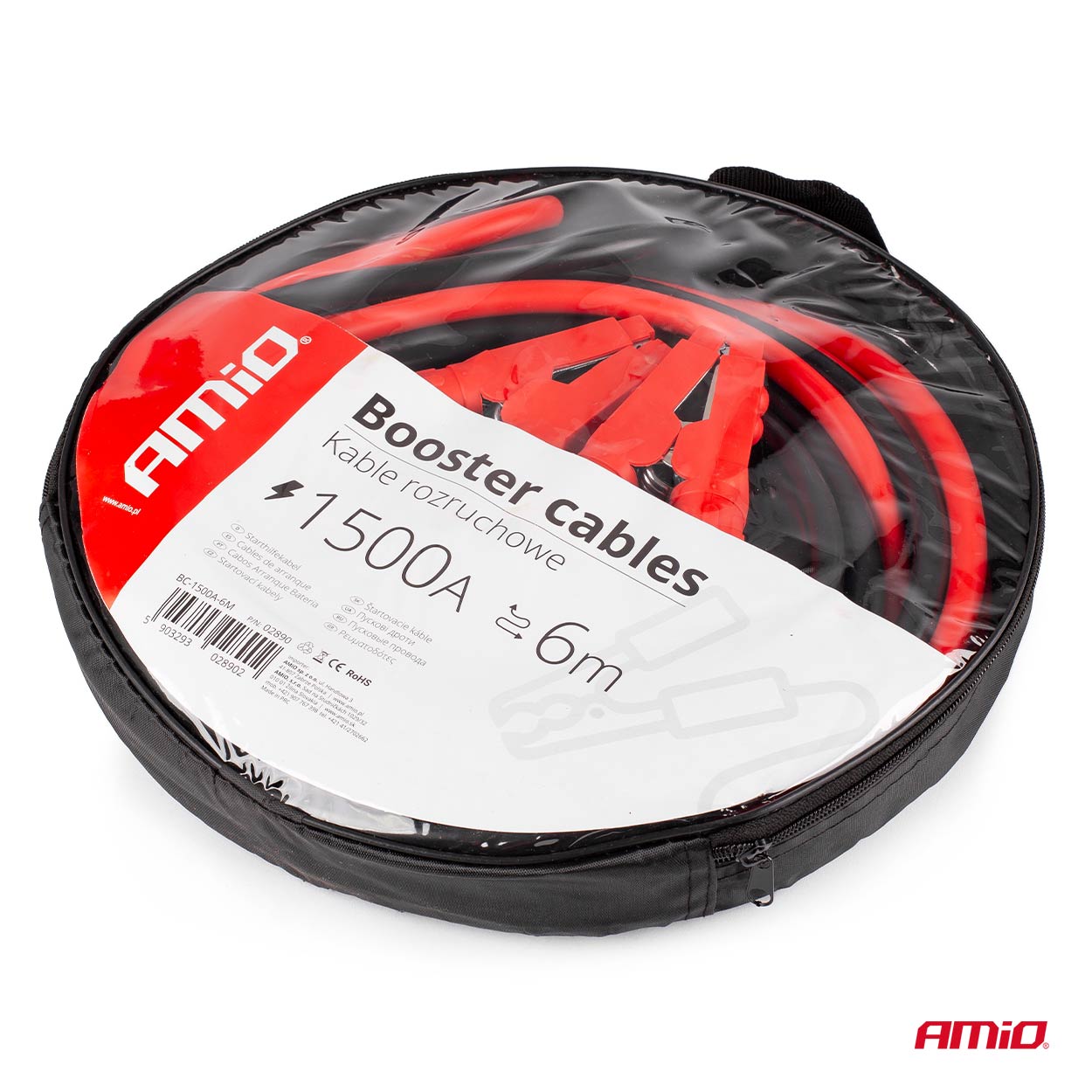 Startovací kabely 1500A, AMIO BC-1500A, délka 6 metrů