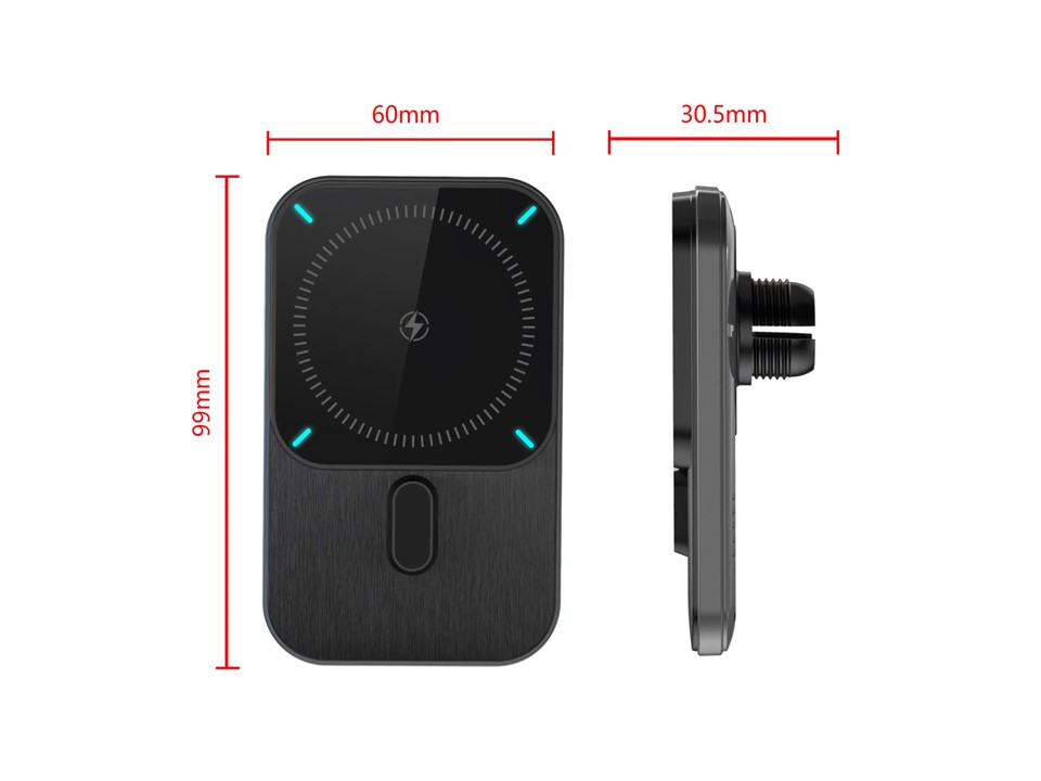 Magnetický držák s Qi dobíjením do mřížky ventilace (MagSafe compatible)