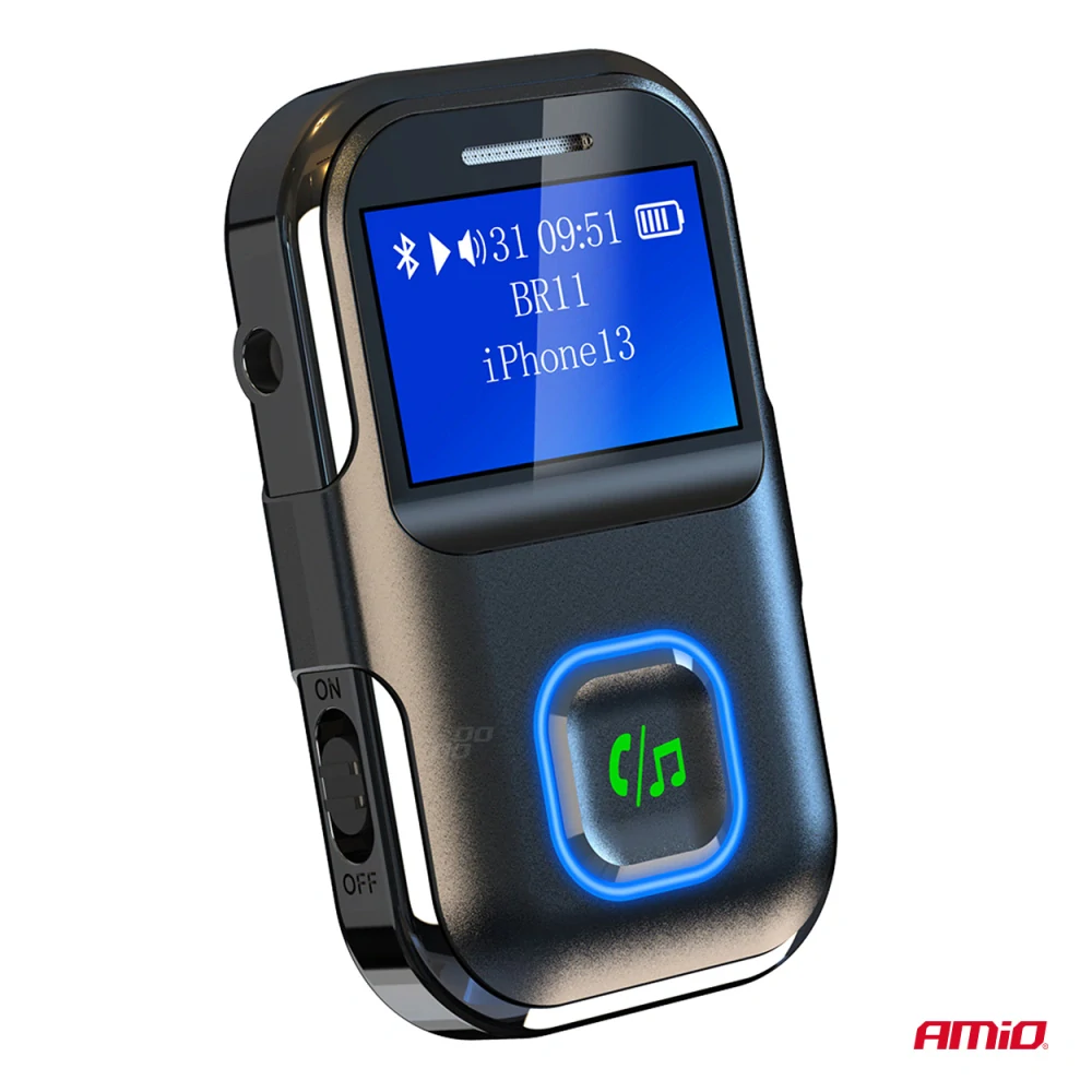Bluetooth přijímač a vysílač s LCD displejem a 3.5 mm mini jackem, AMIO 