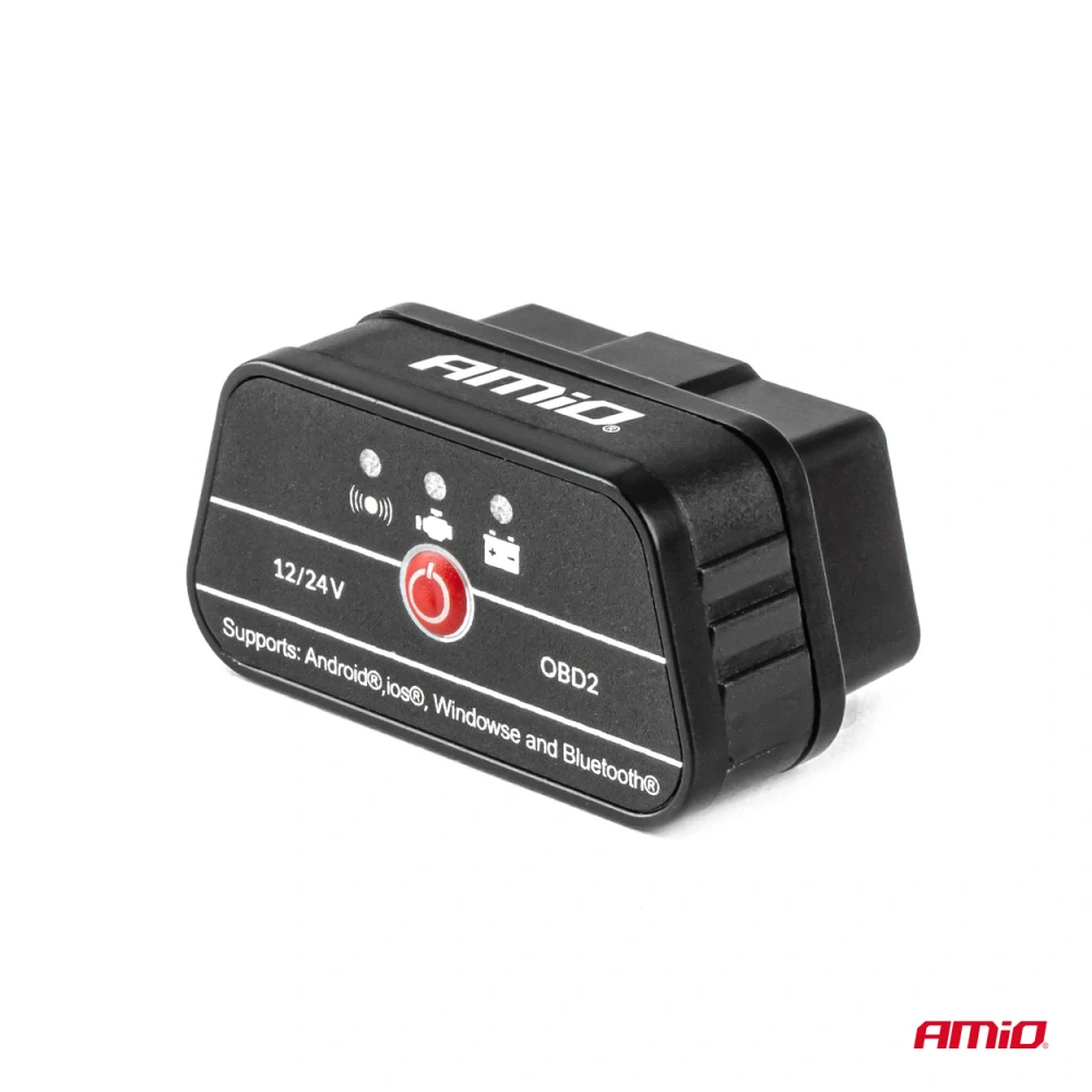 Diagnostický skener OBD2 BT s tlačítkem ON /OFF AMIO