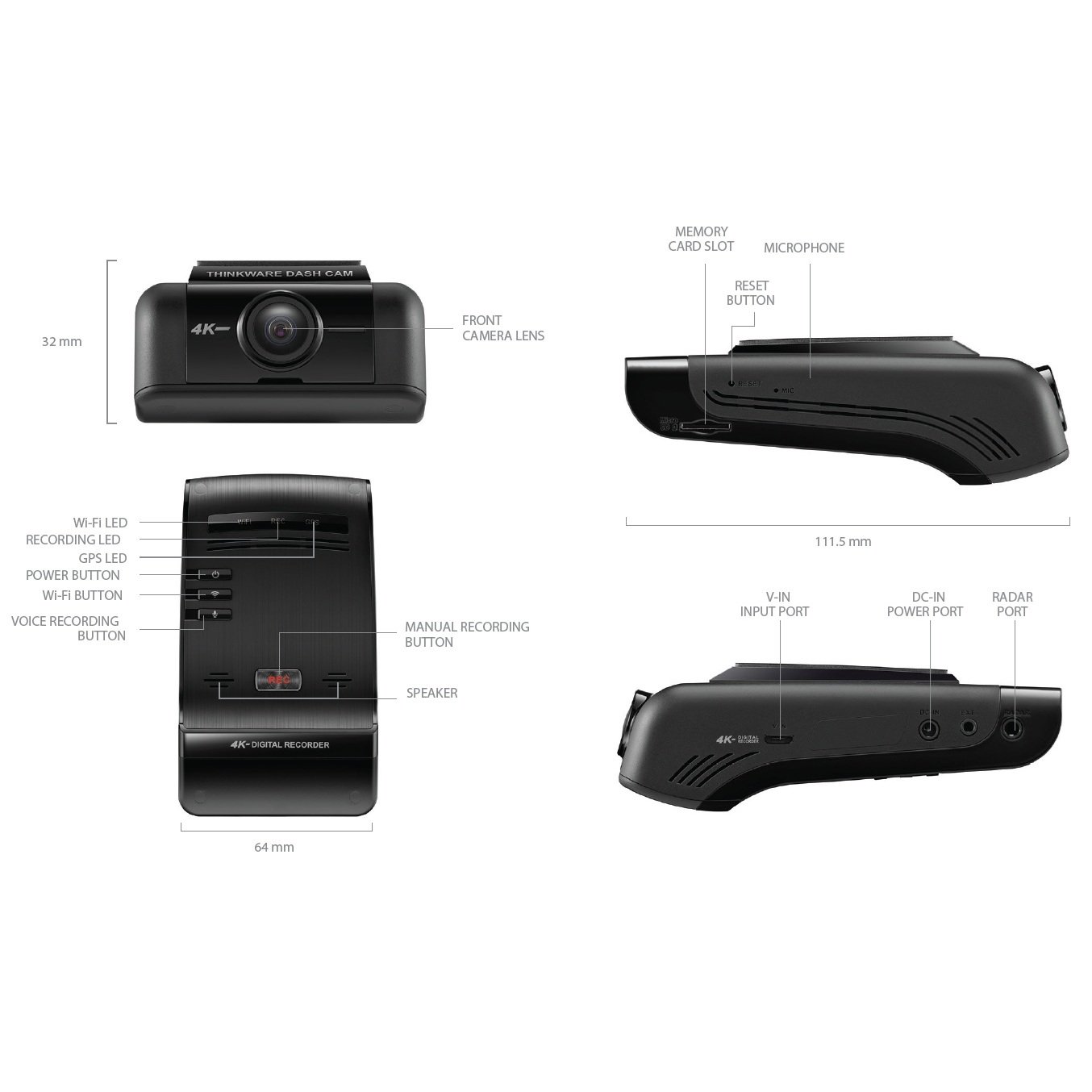 Thinkware U1000 Plus Autokamera 4K, WiFi, GPS, BT, HDR, vzdálený přístup U1000 Plus