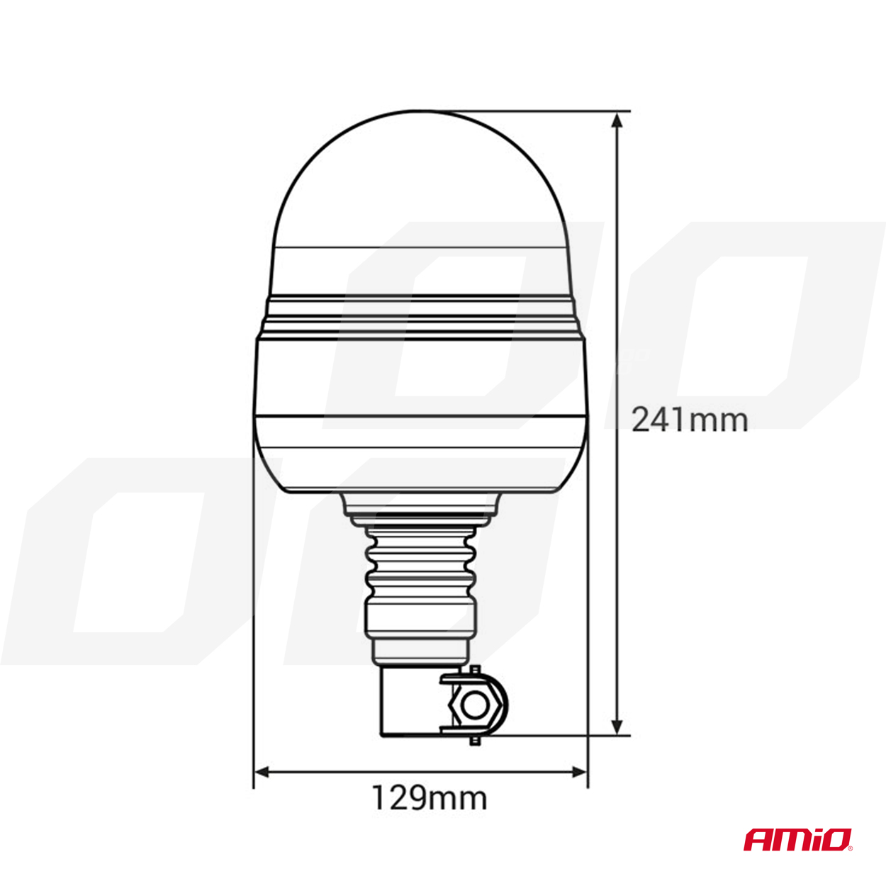 LED maják na držák 12/24V, 39 LED, oranžový, R65 R10 | AMIO