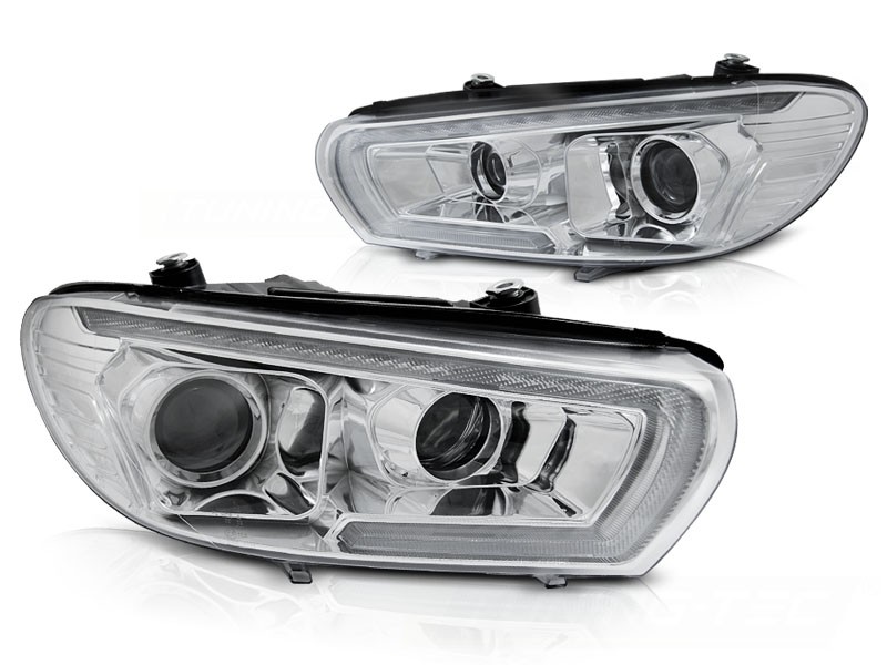 Přední světla, světlomety, lampy VW Scirocco, 2008-2014, LED, SEQ, DRL, chromové