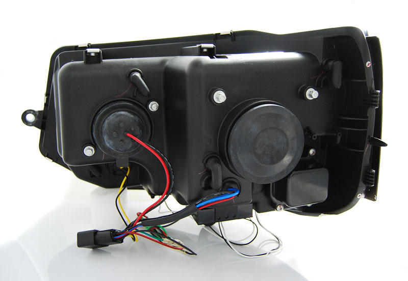 Přední světlomety, světla, lampy VW Volkswagen T5, 2010 - LED Daylight, černé black s homologací 