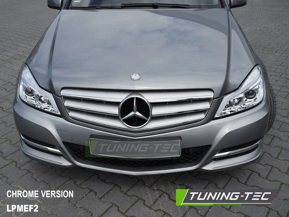 Přední světla MERCEDES W204 11-14 LED SEQ DRL černé L+P