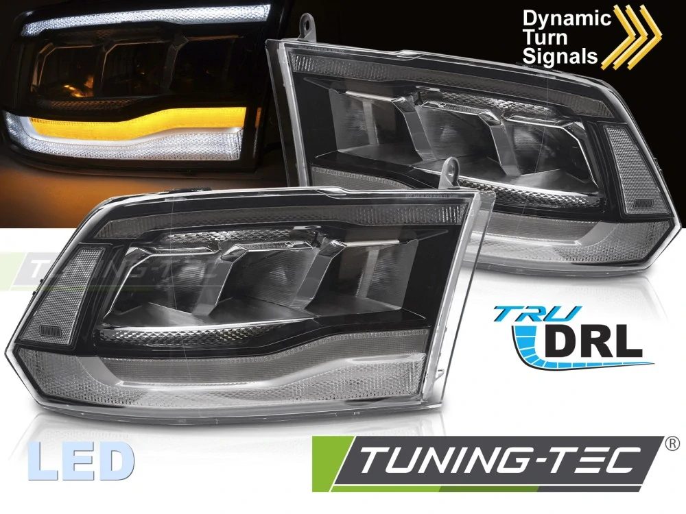 Přední světla Dodge Ram 09-18 černé TRU DRL LED