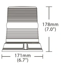 LED maják, 12-24V, oranžový, pevná montáž, ECE R65