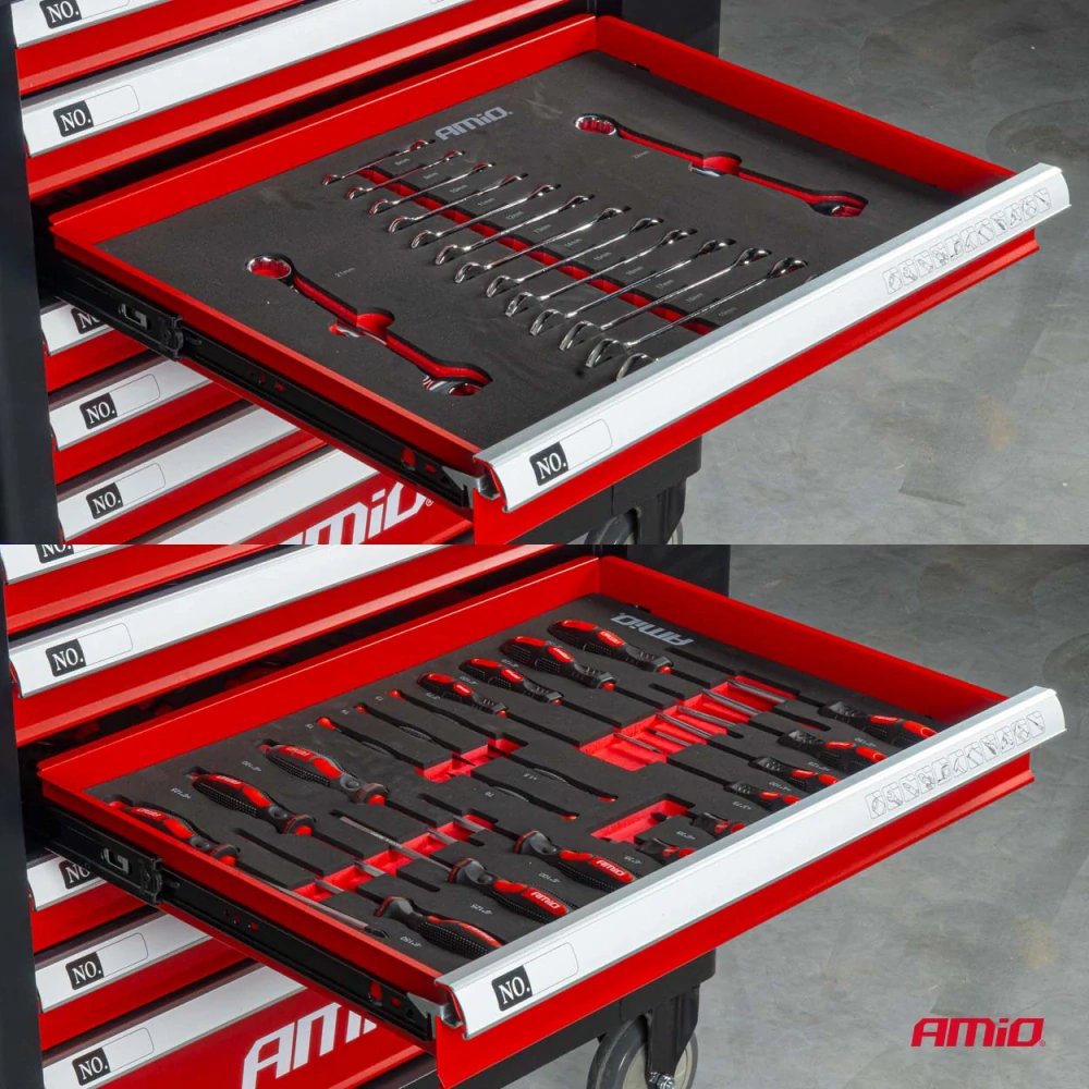Dílenský vozík na nářadí se sadou 258 kusů nářadí 840 x 460 x 870 mm AMiO