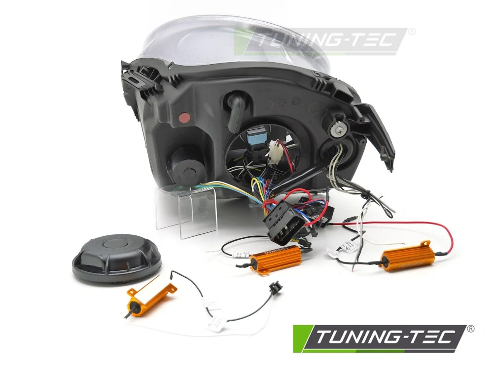 Přední světla MINI COOPER F55, F56, F57 2014-2017 TRU TUBE DRL lesklé černé