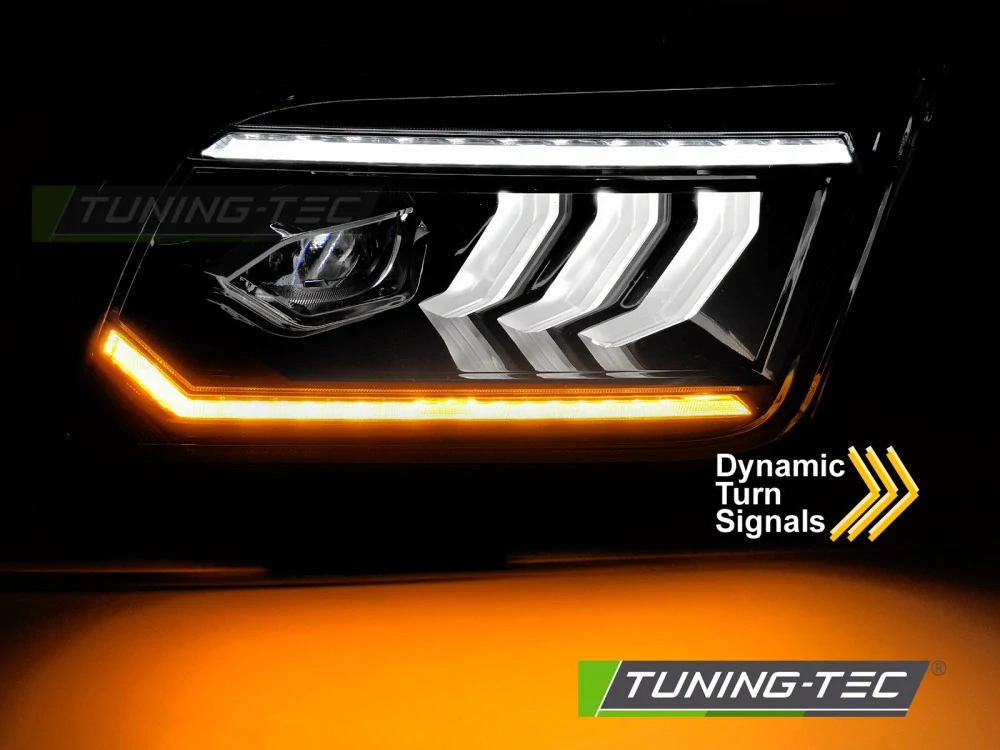 Přední světla Ford Mustang 2004-2009 černá TUBE LED