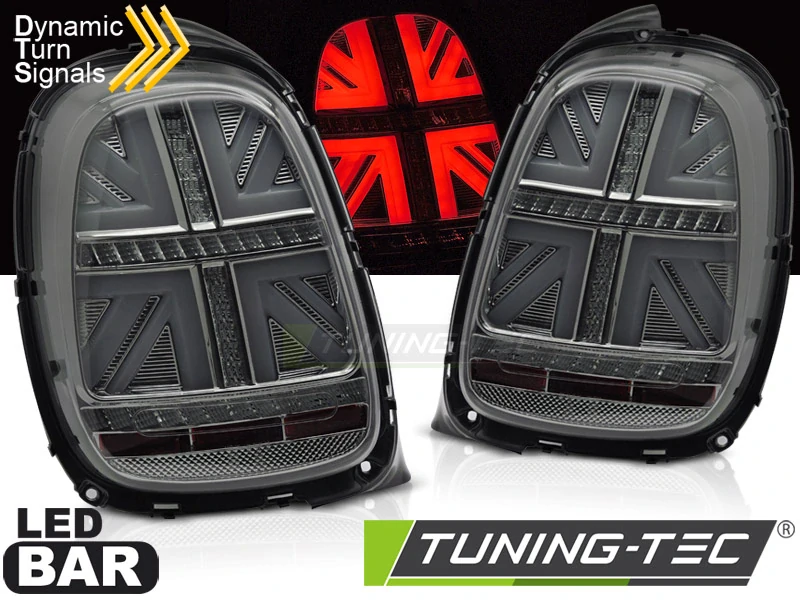 Zadní LED světla pro Mini Cooper F55 F56 F57 (2014–2017) – Kouřová, sekvenční blinkr (pouze 6-PIN)