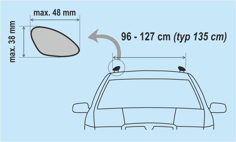 Příčný nosník zamykací hliníkový 135cm ALU-PRO