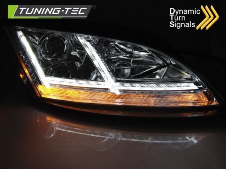 PŘEDNÍ SVĚTLA AUDI TT, 2006-2010, S LED DYNAMICKÝM BLINKREM, XENON, CHROMOVÁ