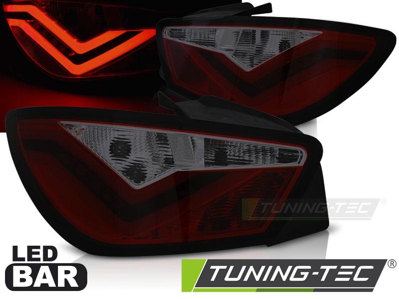 ZADNÍ SVĚTLA SEAT IBIZA 2008-2012, HATCHBACK, 3DVEŘ. LED BAR ČERVENÉ, KOUŘOVÉ