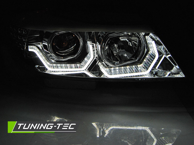Přední světla BMW E90/E91 05-08 3D AE LED chrom H7+H1