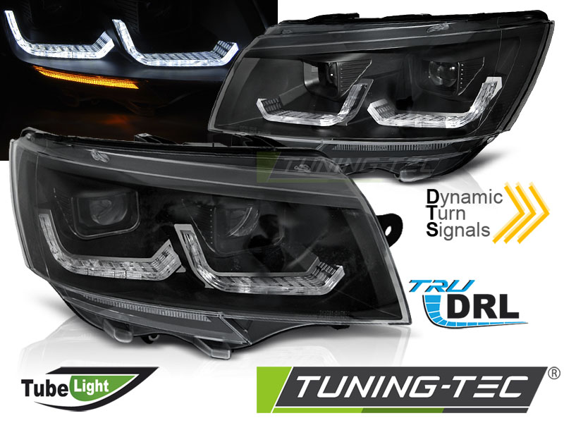 Přední světla VW T6.1 20- TUBE LIGHT DRL SEQ černá
