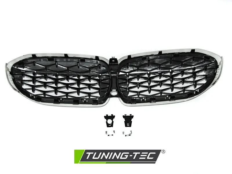 PŘEDNÍ MASKA BMW G20, G21, 2019-, DIAMOND, ČERNÁ LESKLÁ