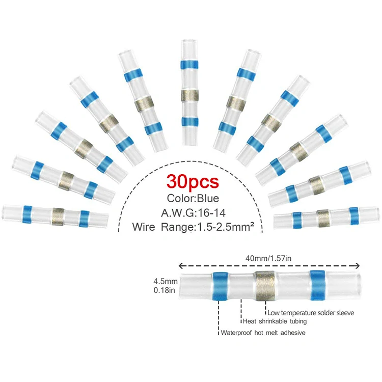 Sada vodotěsných spojek s cínem, 100 ks
