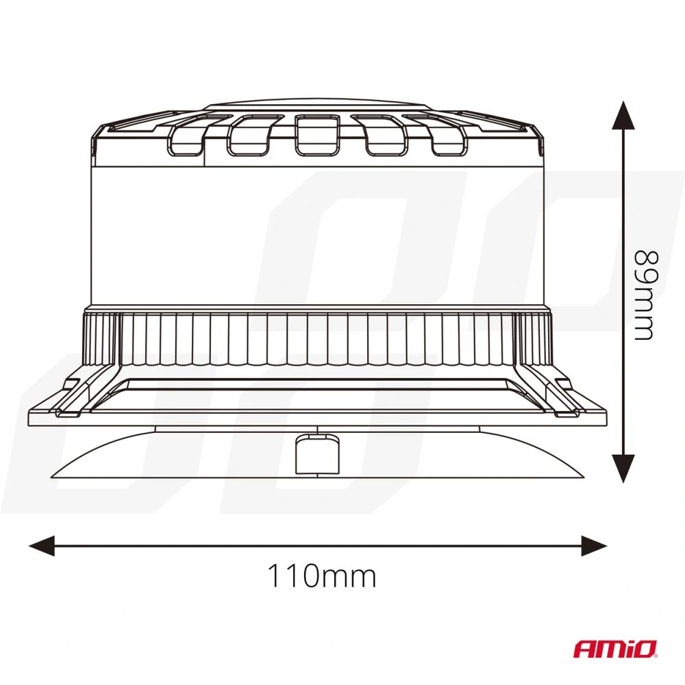 LED výstražný maják W28M 12V 24V AMiO-04105