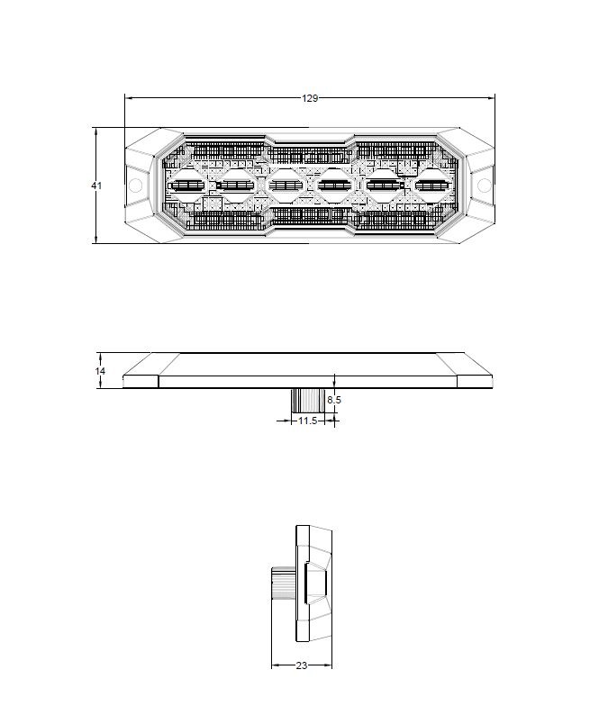 PROFI výstražné/boční LED světlo, oranžové + oranžové, 12-24V, ECE R65