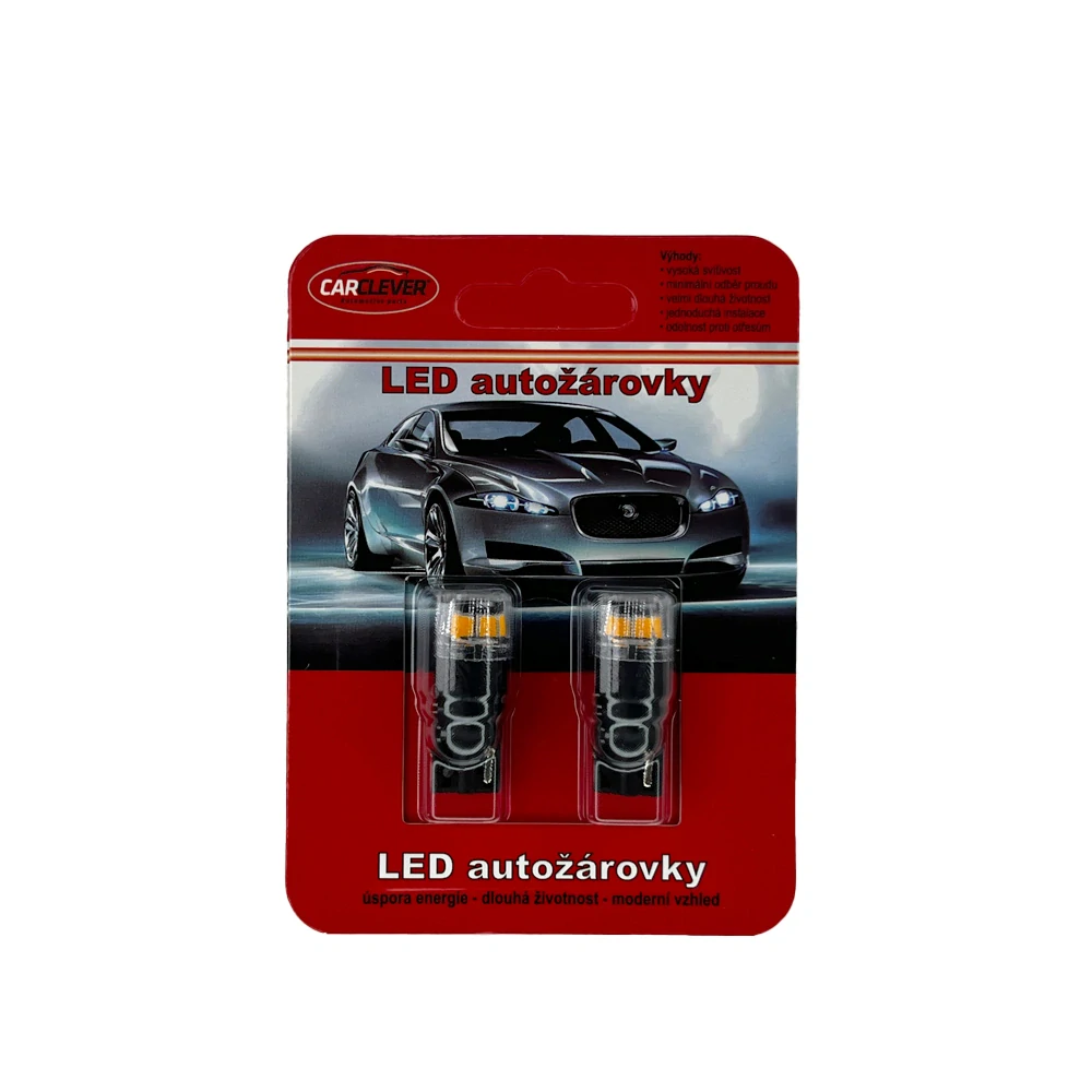 LED žárovka T10 oranžová, 12V, 4LED 2835SMD