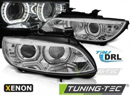 Přední světla BMW E92,93, 2006-2010 3D Angel eyes, chromové
