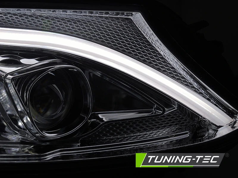 MERCEDES W205 14-18 - přední chromová světla TUBE LED