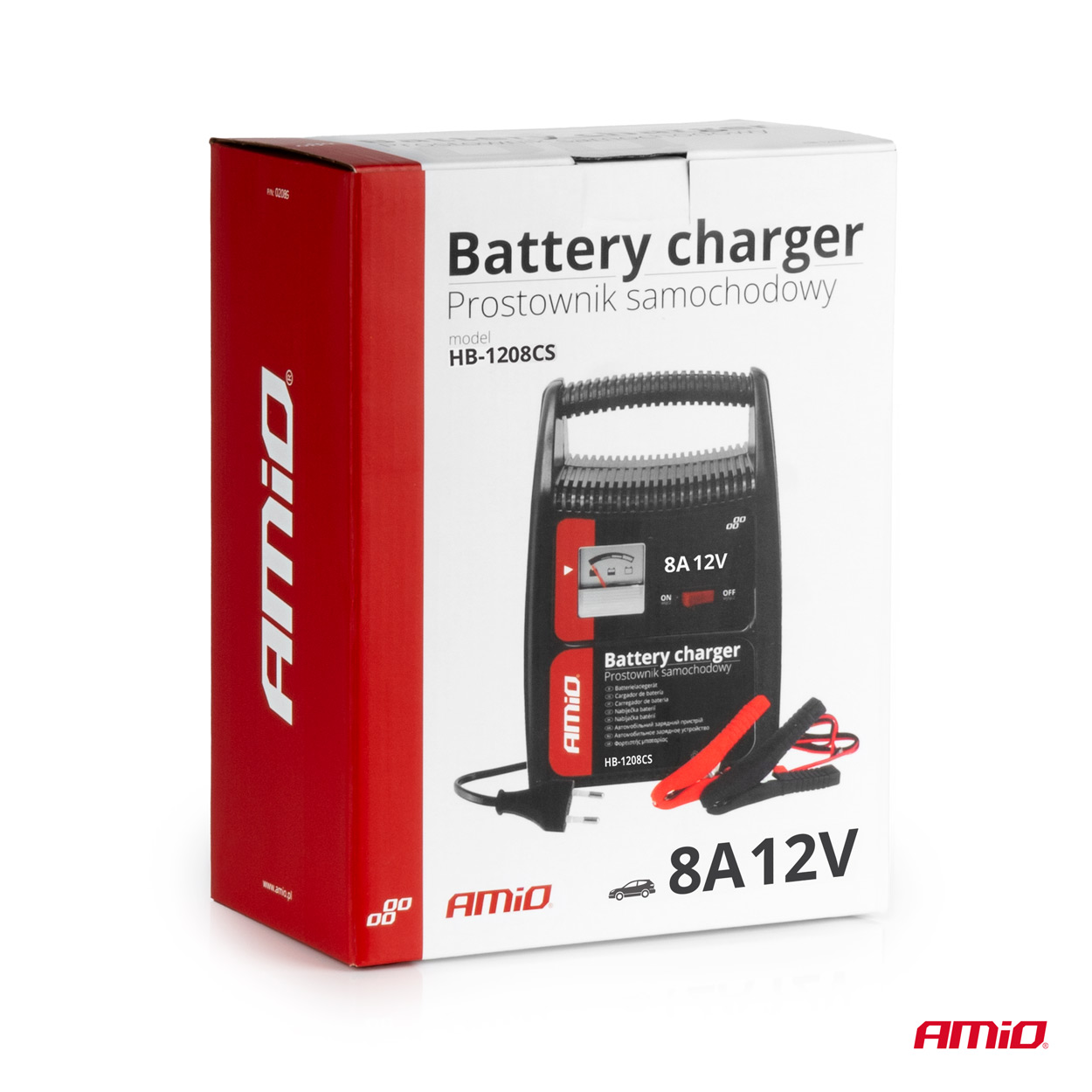 Nabíječka auto / moto baterií 8A, 12V AMiO SBC-8A