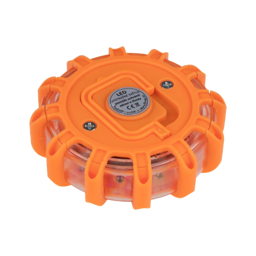 LED výstražné světlo 12 + 3LED na 3x baterii AAA, oranžové