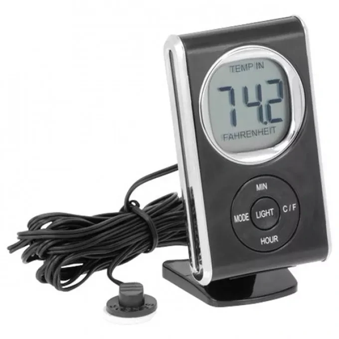 Digitální teploměr do auta 4CAR, vnější / vnitřní s hodinami