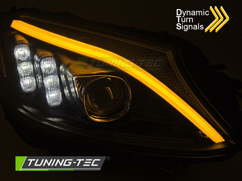 MERCEDES W205 14-18 - přední černá světla TUBE LED