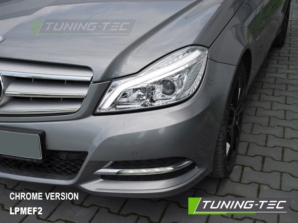 Přední světla MERCEDES W204 11-14 LED SEQ DRL černé L+P