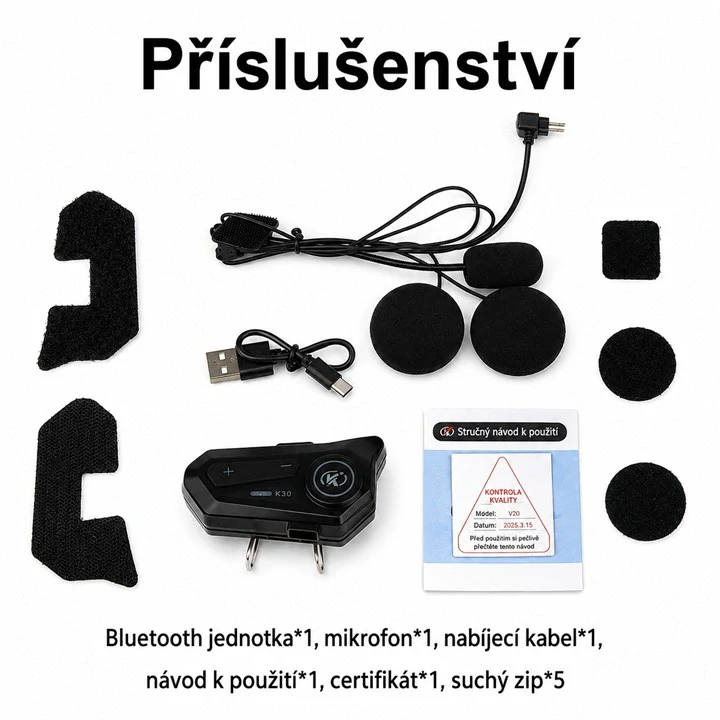 Bluetooth HF sada do helmy univerzální