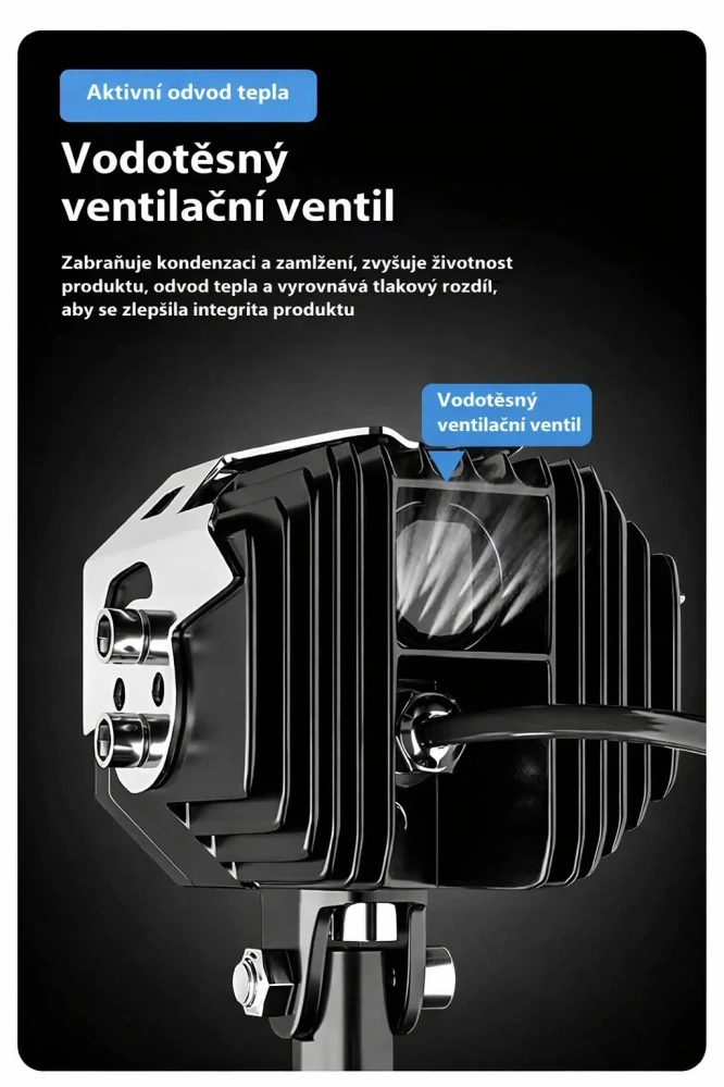 LED světla s čočkou na motocykl (přídavná a hlavní)