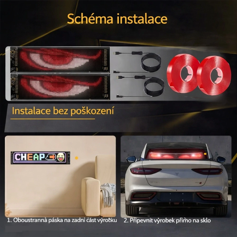 LED Matrix panel Devil Eyes 9,2x37,4 cm (2 ks)