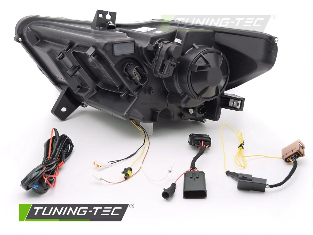 Přední FULL LED světlomety Ford Mustang (2014–2017) – Černé s dynamickým blinkrem (Sequential DRL)