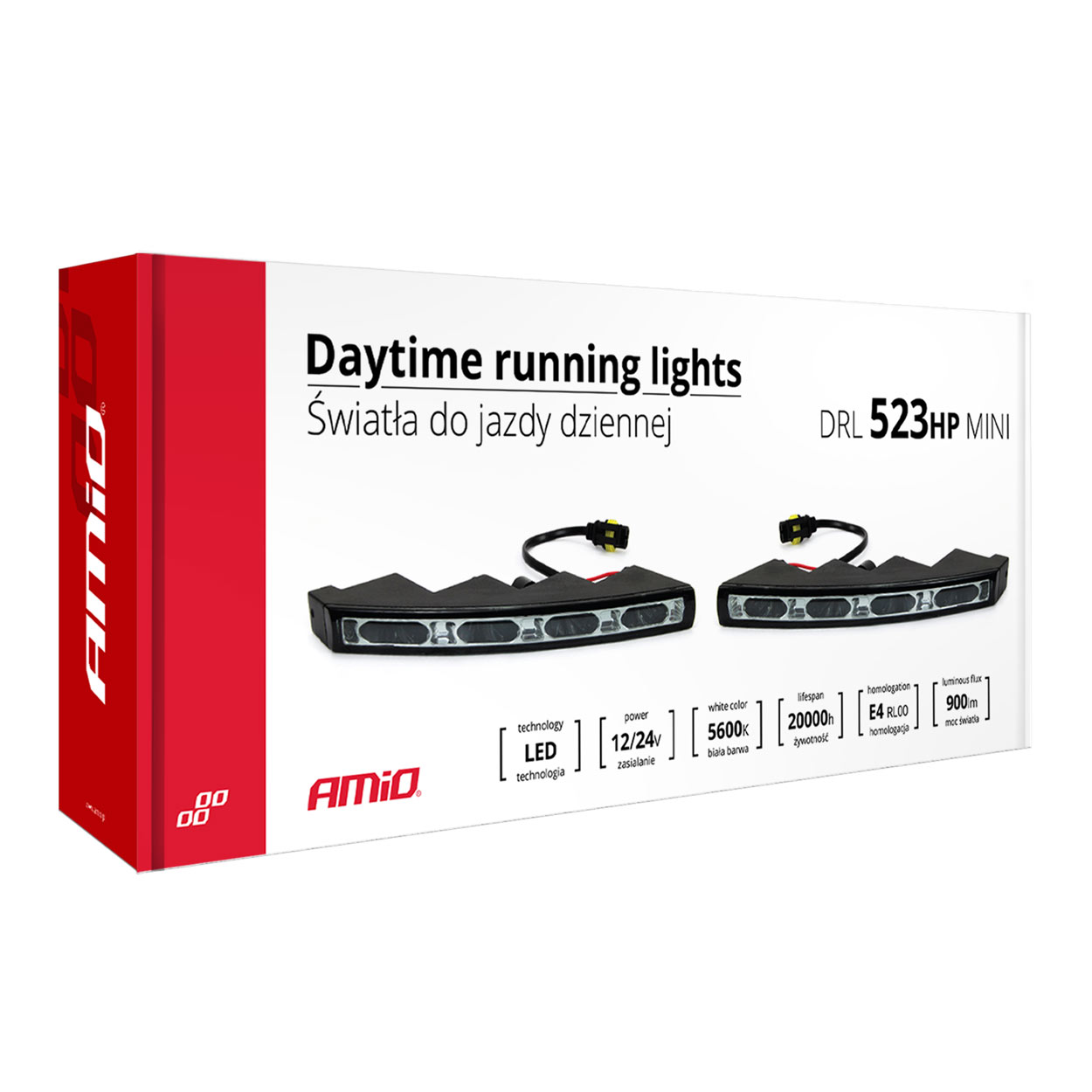 Denní svícení AMIO v RS stylu DRL 523HP MINI, 4 LED
