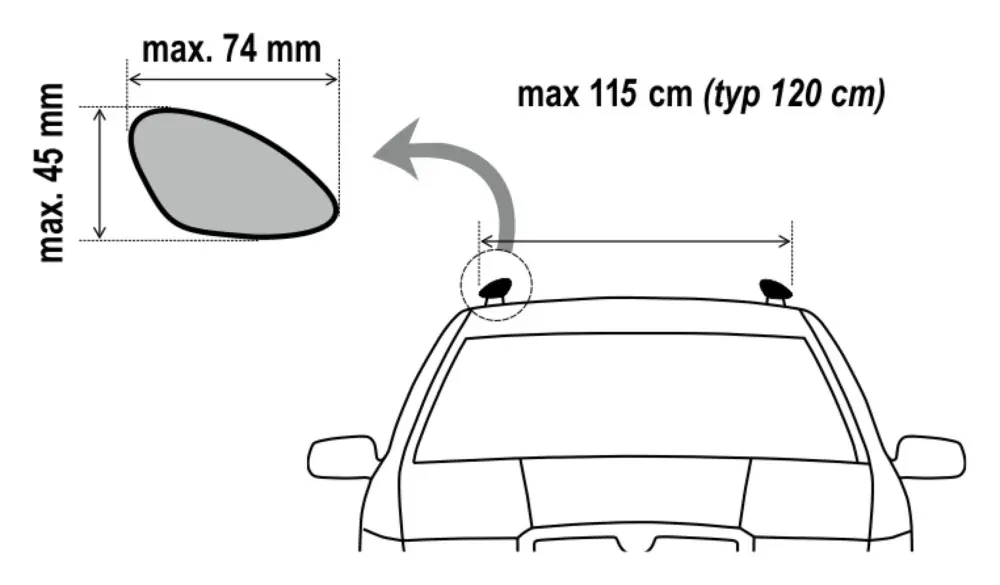 Příčný nosník zamykací hliníkový 120cm  AMIO