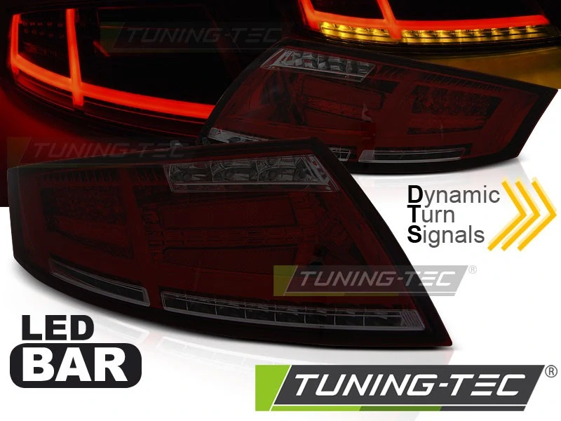 Zadní světla, světlomety, lampy Audi TT 2006-2014, LED BAR, červené, kouřové